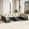 Image de vidaXL Ensemble de canapé de jardin avec coussin 11 pcs Noir polyrotin