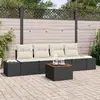 Image de vidaXL Ensemble de canapé de jardin avec coussin 5 pcs Noir polyrotin
