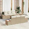 Image de vidaXL Ensemble de canapé de jardin 7 pcs Beige Poly rotin