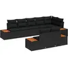 Image de vidaXL Ensemble de canapé de jardin avec coussin 8 pcs Noir Poly rotin