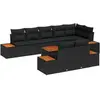 Image de vidaXL Ensemble de canapé de jardin avec coussin 9 pcs Noir Poly rotin