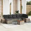 Image de vidaXL Ensemble de canapé de jardin avec coussin 8 pcs Gris Poly rotin