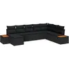 Image de vidaXL Ensemble de canapé de jardin avec coussin 8 pcs Noir Poly rotin