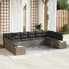 Image de vidaXL Ensemble de canapé de jardin 10 pcs Gris Poly rotin