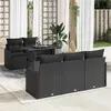 Image de vidaXL Ensemble de canapé de jardin avec coussin 6 pcs Noir polyrotin