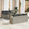 Image de vidaXL Ensemble de canapé de jardin 7 pcs Gris clair Poly rotin
