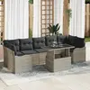 Image de vidaXL Ensemble de canapé de jardin 8 pcs Gris clair Poly rotin