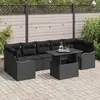 Image de vidaXL Ensemble de canapé de jardin avec coussin 8 pcs Noir polyrotin