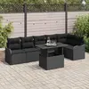 Image de vidaXL Ensemble de Canapés avec coussin 7 pcs Noir Poly rotin