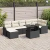 Image de vidaXL Ensemble de canapé de jardin avec coussin 8 pcs Noir Poly rotin