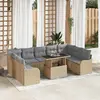 Image de vidaXL Ensemble de canapé de jardin 10 pcs Beige Poly rotin