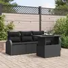 Image de vidaXL Ensemble de canapé de jardin avec coussin 5 pcs Noir Poly rotin