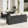 Image de vidaXL Ensemble de canapé de jardin avec coussin 6 pcs Noir polyrotin