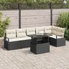 Image de vidaXL Ensemble de canapé de jardin avec coussin 7 pcs Noir Poly rotin