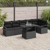 Image de vidaXL Ensemble de canapé de jardin avec stockage 7 pcs Noir polyrotin