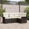 Image de vidaXL Ensemble de canapé de jardin 4 pcs Marron polyrotin