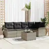 Image de vidaXL Ensemble de canapé de jardin 6 pcs Gris clair Poly rotin