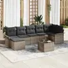 Image de vidaXL Ensemble de canapé de jardin avec coussin 8 pcs Gris Poly rotin
