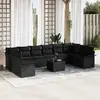 Image de vidaXL Ensemble de canapé de jardin 11 pcs Beige Poly rotin