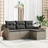 Image de vidaXL Ensemble de canapé de jardin avec stockage 4 pcs Gris polyrotin