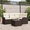 Image de vidaXL Ensemble de canapé de jardin avec stockage 5 pcs Gris polyrotin