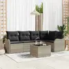 Image de vidaXL Ensemble de canapé de jardin 6 pcs Gris clair polyrotin