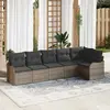 Image de vidaXL Ensemble de canapé de jardin avec stockage 6 pcs Gris polyrotin