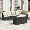 Image de vidaXL Ensemble de canapé de jardin 8 pcs Noir et Blanc polyrotin