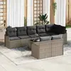 Image de vidaXL Ensemble de canapé de jardin avec coussin 9 pcs Gris Poly rotin