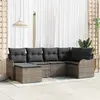 Image de vidaXL Ensemble de canapé de jardin avec coussin 6 pcs Gris Poly rotin