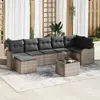 Image de vidaXL Ensemble de canapé de jardin avec coussin 8 pcs Gris Poly rotin