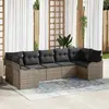 Image de vidaXL Ensemble de canapé de jardin 7 pcs Gris Poly rotin