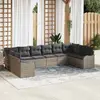 Image de vidaXL Ensemble de canapé de jardin 10 pcs Gris polyrotin