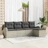 Image de vidaXL Ensemble de Canapés avec coussin 5 pcs Gris clair polyrotin