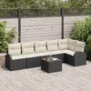 Image de vidaXL Ensemble de canapé de jardin 7 pcs Noir et Blanc polyrotin