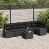 Image de vidaXL Ensemble de canapé de jardin avec coussin 7 pcs Noir polyrotin