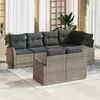 Image de vidaXL Ensemble de canapé de jardin avec coussin 7 pcs Gris polyrotin