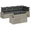 Image de vidaXL Ensemble de canapé de jardin 7 pcs Gris clair polyrotin