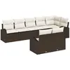 Image de vidaXL Ensemble de canapé de jardin 8 pcs Marron et blanc polyrotin