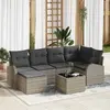 Image de vidaXL Ensemble de Canapés avec coussin 7 pcs Gris clair polyrotin