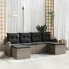 Image de vidaXL Ensemble de Canapés avec coussin 6 pcs Gris polyrotin