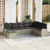 Image de vidaXL Ensemble de Canapés avec coussin 8 pcs Gris clair polyrotin