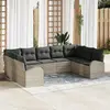 Image de vidaXL Ensemble de canapé de jardin 9 pcs Gris clair polyrotin