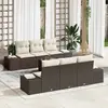 Image de vidaXL Ensemble de canapé de jardin 8 pcs Marron et Crème polyrotin