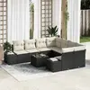 Image de vidaXL Ensemble de canapé de jardin 9 pcs Noir et Crème polyrotin