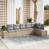 Image de vidaXL Ensemble de canapé de jardin 6 pcs Beige et Gris clair