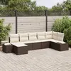 Image de vidaXL Ensemble de canapé de jardin 7 pcs Marron Poly rotin