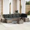 Image de vidaXL Ensemble de canapé de jardin avec coussin 7 pcs Gris polyrotin