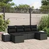 Image de vidaXL Ensemble de canapé de jardin avec coussin 4 pcs Noir polyrotin
