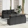 Image de vidaXL Ensemble de canapé de jardin avec stockage 7 pcs Noir polyrotin